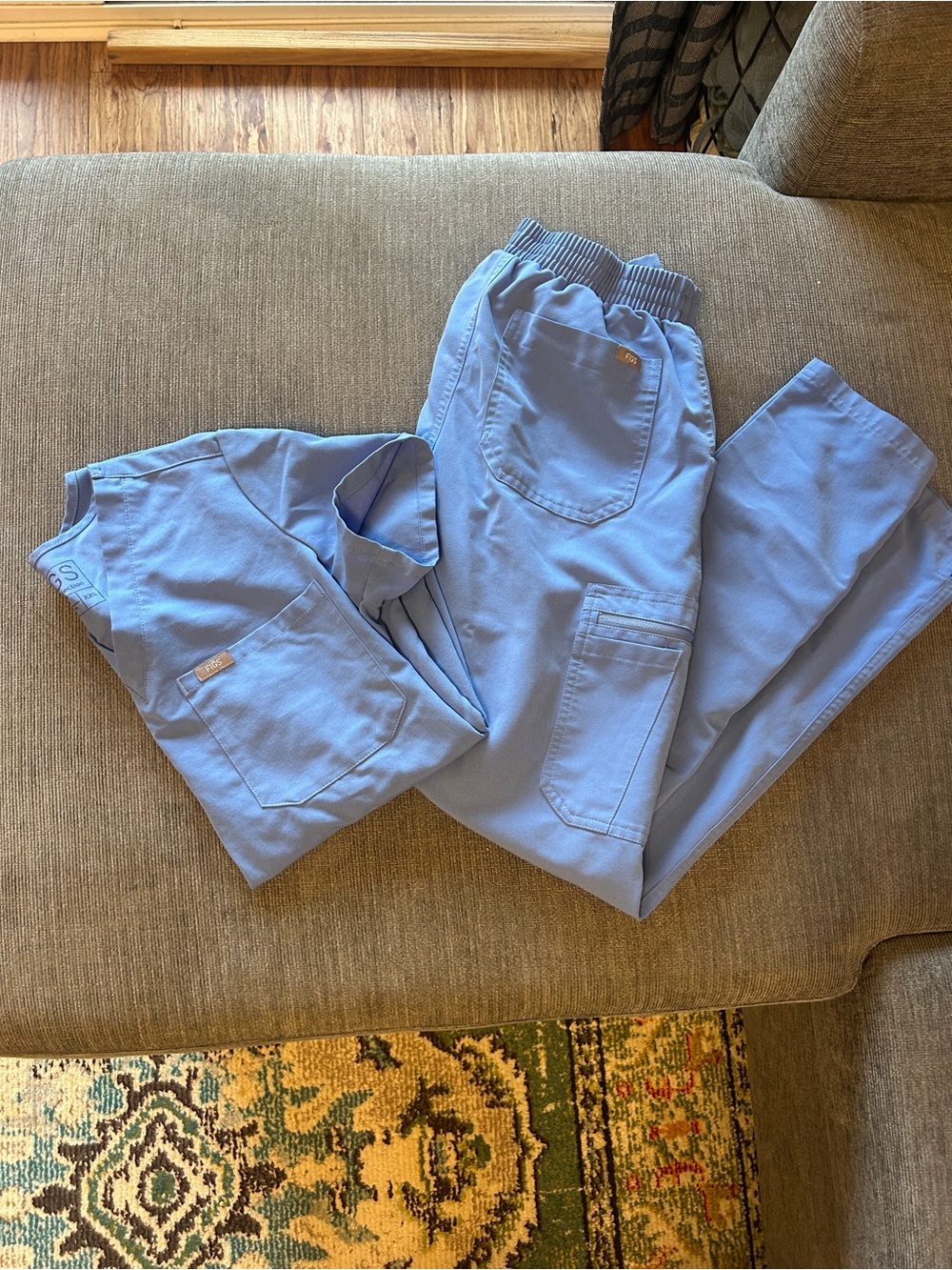 FIGS Light Blue Women's Cargo Scrub Pants